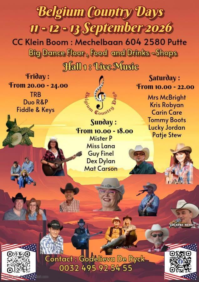 Affiche: Belgium Country Days op 11, 12 en 13 september 2026 in Putte